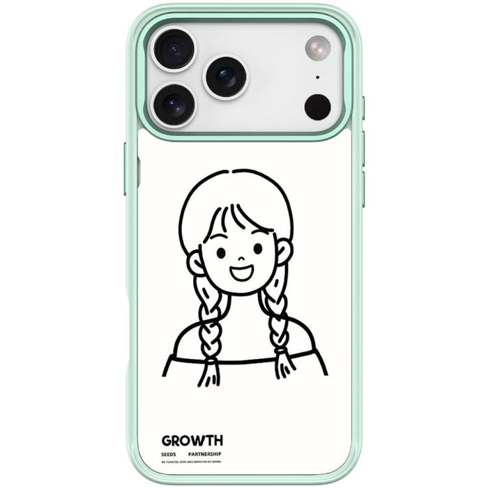 Funda magnética para teléfono con estampado de chica con doble trenza estilo boceto, For iPhone 17 Pro Max, For iPhone 17 Pro, For iPhone 17, For iPhone Air, For iPhone 16 Pro Max, For iPhone 16 Pro, For iPhone 15 Pro Max, For iPhone 15 Pro