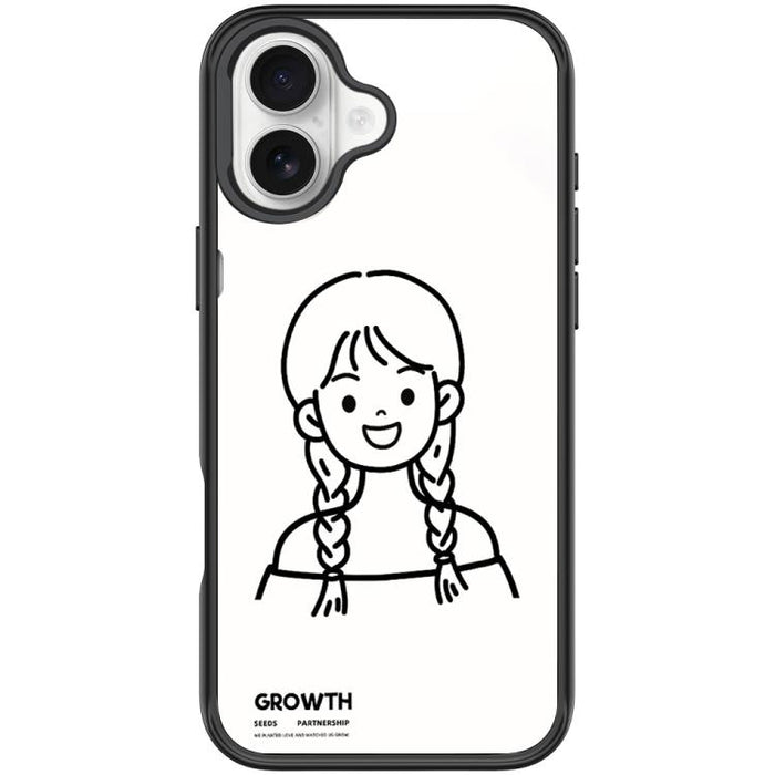 Funda magnética para teléfono con estampado de chica con doble trenza estilo boceto, For iPhone 17 Pro Max, For iPhone 17 Pro, For iPhone 17, For iPhone Air, For iPhone 16 Pro Max, For iPhone 16 Pro, For iPhone 15 Pro Max, For iPhone 15 Pro