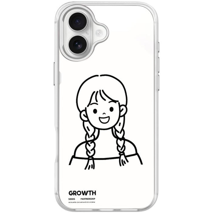 Funda magnética para teléfono con estampado de chica con doble trenza estilo boceto, For iPhone 17 Pro Max, For iPhone 17 Pro, For iPhone 17, For iPhone Air, For iPhone 16 Pro Max, For iPhone 16 Pro, For iPhone 15 Pro Max, For iPhone 15 Pro