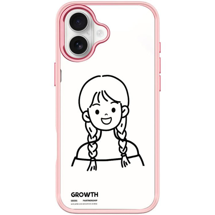 Funda magnética para teléfono con estampado de chica con doble trenza estilo boceto, For iPhone 17 Pro Max, For iPhone 17 Pro, For iPhone 17, For iPhone Air, For iPhone 16 Pro Max, For iPhone 16 Pro, For iPhone 15 Pro Max, For iPhone 15 Pro