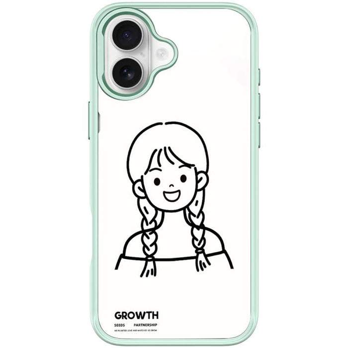 Funda magnética para teléfono con estampado de chica con doble trenza estilo boceto, For iPhone 17 Pro Max, For iPhone 17 Pro, For iPhone 17, For iPhone Air, For iPhone 16 Pro Max, For iPhone 16 Pro, For iPhone 15 Pro Max, For iPhone 15 Pro