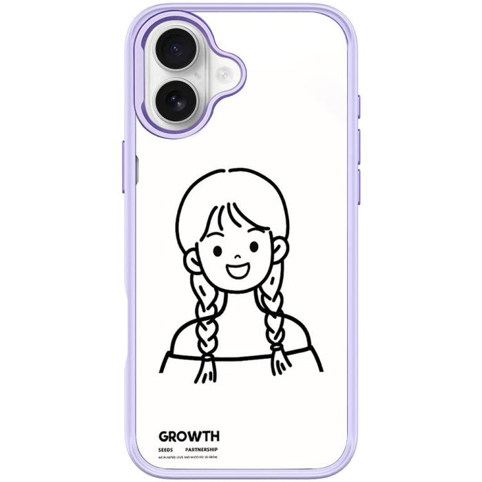 Funda magnética para teléfono con estampado de chica con doble trenza estilo boceto, For iPhone 17 Pro Max, For iPhone 17 Pro, For iPhone 17, For iPhone Air, For iPhone 16 Pro Max, For iPhone 16 Pro, For iPhone 15 Pro Max, For iPhone 15 Pro