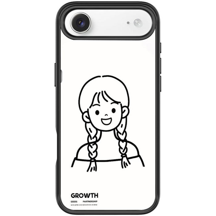 Funda magnética para teléfono con estampado de chica con doble trenza estilo boceto, For iPhone 17 Pro Max, For iPhone 17 Pro, For iPhone 17, For iPhone Air, For iPhone 16 Pro Max, For iPhone 16 Pro, For iPhone 15 Pro Max, For iPhone 15 Pro
