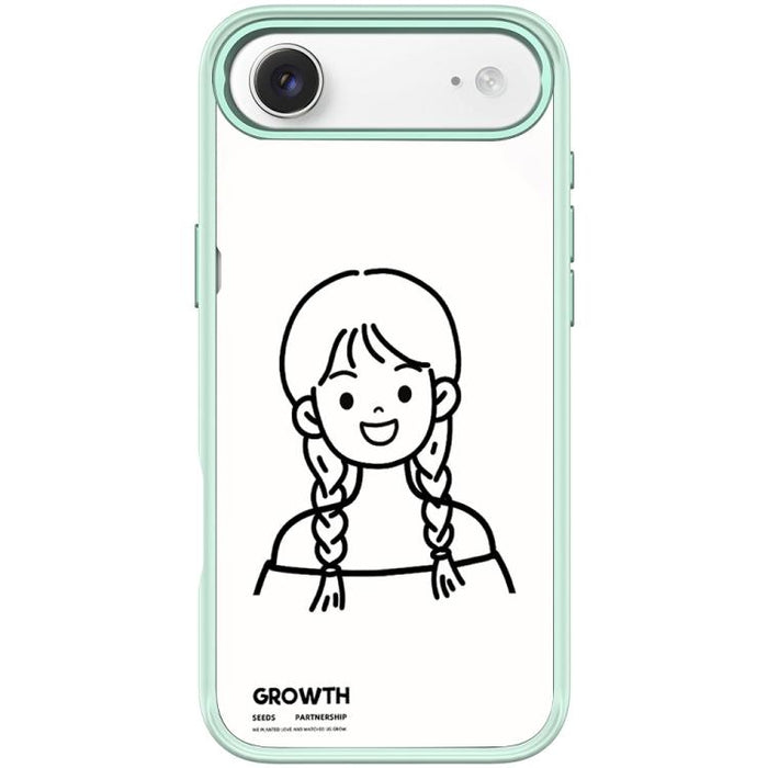 Funda magnética para teléfono con estampado de chica con doble trenza estilo boceto, For iPhone 17 Pro Max, For iPhone 17 Pro, For iPhone 17, For iPhone Air, For iPhone 16 Pro Max, For iPhone 16 Pro, For iPhone 15 Pro Max, For iPhone 15 Pro