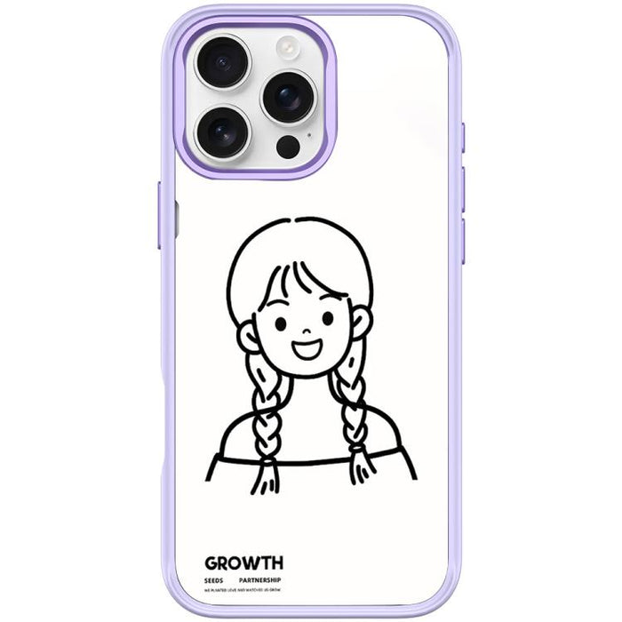 Funda magnética para teléfono con estampado de chica con doble trenza estilo boceto, For iPhone 17 Pro Max, For iPhone 17 Pro, For iPhone 17, For iPhone Air, For iPhone 16 Pro Max, For iPhone 16 Pro, For iPhone 15 Pro Max, For iPhone 15 Pro
