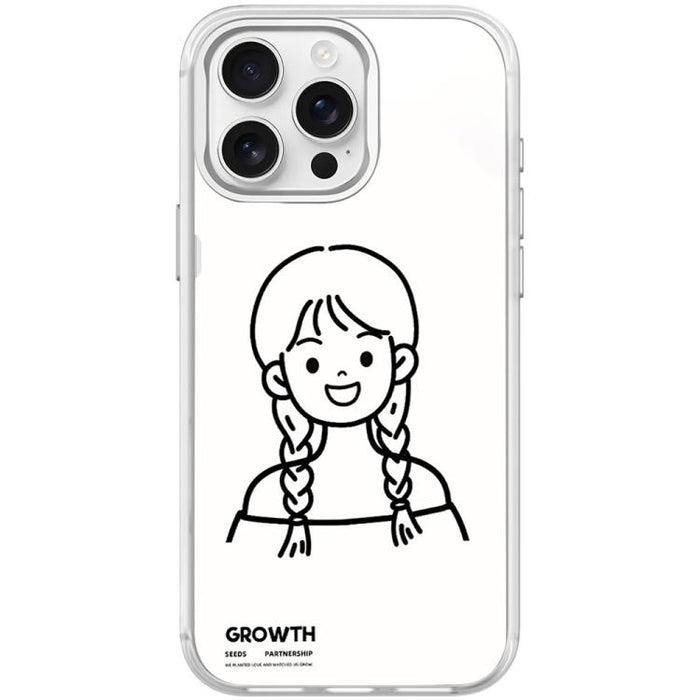 Funda magnética para teléfono con estampado de chica con doble trenza estilo boceto, For iPhone 17 Pro Max, For iPhone 17 Pro, For iPhone 17, For iPhone Air, For iPhone 16 Pro Max, For iPhone 16 Pro, For iPhone 15 Pro Max, For iPhone 15 Pro