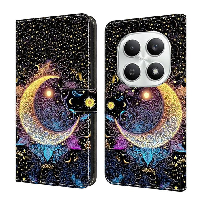 Funda para teléfono de cuero vegano pintado con efecto cristal, For Redmi Note 15 5G / 4G Global 164mm, For Redmi Note 15 Pro 5G Global 163.6mm, For Redmi 15C 5G / 4G EU 173mm, For Redmi 15 5G Global / 4G SEA 169.5mm