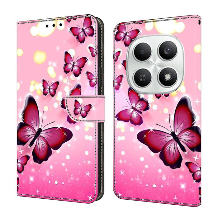 Funda para teléfono de cuero vegano pintado con efecto cristal, For Redmi Note 15 5G / 4G Global 164mm, For Redmi Note 15 Pro 5G Global 163.6mm, For Redmi 15C 5G / 4G EU 173mm, For Redmi 15 5G Global / 4G SEA 169.5mm
