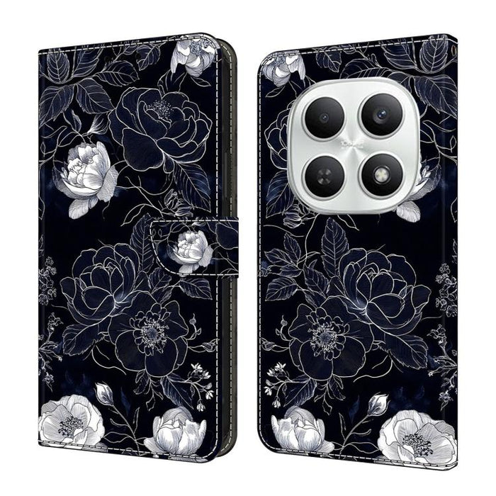 Funda para teléfono de cuero vegano pintado con efecto cristal, For Redmi Note 15 5G / 4G Global 164mm, For Redmi Note 15 Pro 5G Global 163.6mm, For Redmi 15C 5G / 4G EU 173mm, For Redmi 15 5G Global / 4G SEA 169.5mm