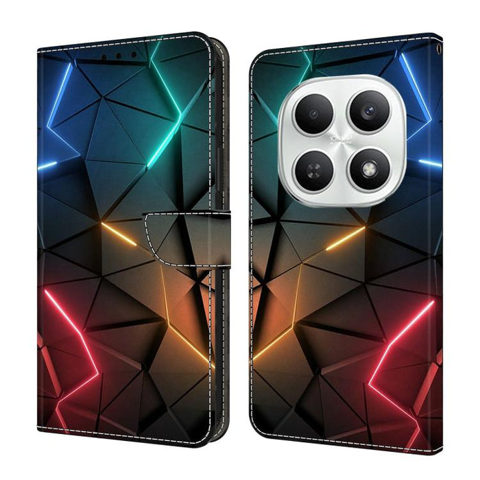 Funda para teléfono de cuero vegano pintado con efecto cristal, For Redmi Note 15 5G / 4G Global 164mm, For Redmi Note 15 Pro 5G Global 163.6mm, For Redmi 15C 5G / 4G EU 173mm, For Redmi 15 5G Global / 4G SEA 169.5mm