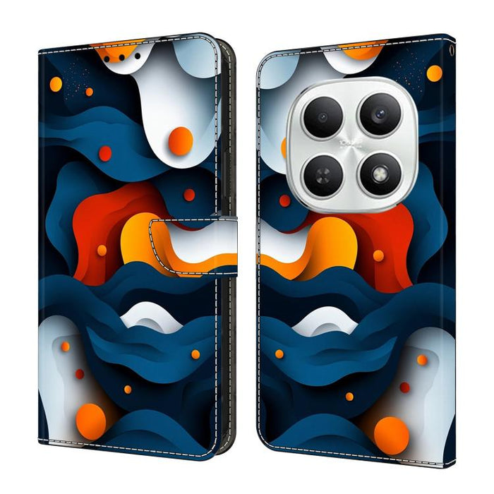 Funda para teléfono de cuero vegano pintado con efecto cristal, For Redmi Note 15 5G / 4G Global 164mm, For Redmi Note 15 Pro 5G Global 163.6mm, For Redmi 15C 5G / 4G EU 173mm, For Redmi 15 5G Global / 4G SEA 169.5mm