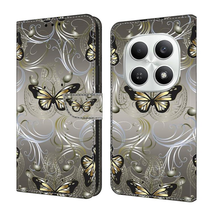Funda para teléfono de cuero vegano pintado con efecto cristal, For Redmi Note 15 5G / 4G Global 164mm, For Redmi Note 15 Pro 5G Global 163.6mm, For Redmi 15C 5G / 4G EU 173mm, For Redmi 15 5G Global / 4G SEA 169.5mm