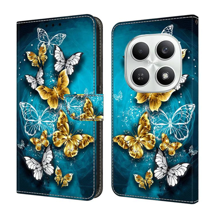 Funda para teléfono de cuero vegano pintado con efecto cristal, For Redmi Note 15 5G / 4G Global 164mm, For Redmi Note 15 Pro 5G Global 163.6mm, For Redmi 15C 5G / 4G EU 173mm, For Redmi 15 5G Global / 4G SEA 169.5mm