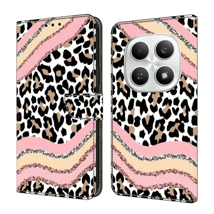 Funda para teléfono de cuero vegano pintado con efecto cristal, For Redmi Note 15 5G / 4G Global 164mm, For Redmi Note 15 Pro 5G Global 163.6mm, For Redmi 15C 5G / 4G EU 173mm, For Redmi 15 5G Global / 4G SEA 169.5mm