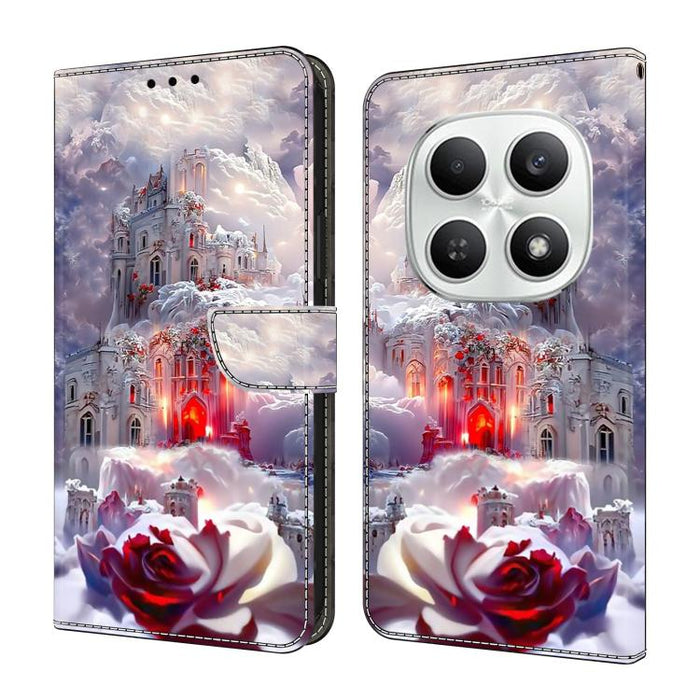 Funda para teléfono de cuero vegano pintado con efecto cristal, For Redmi Note 15 5G / 4G Global 164mm, For Redmi Note 15 Pro 5G Global 163.6mm, For Redmi 15C 5G / 4G EU 173mm, For Redmi 15 5G Global / 4G SEA 169.5mm