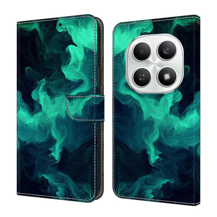 Funda para teléfono de cuero vegano pintado con efecto cristal, For Redmi Note 15 5G / 4G Global 164mm, For Redmi Note 15 Pro 5G Global 163.6mm, For Redmi 15C 5G / 4G EU 173mm, For Redmi 15 5G Global / 4G SEA 169.5mm