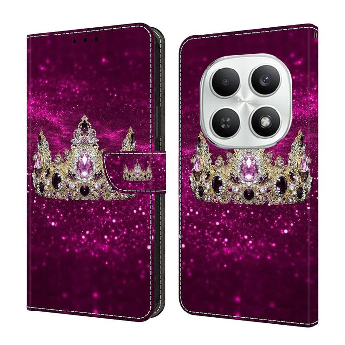 Funda para teléfono de cuero vegano pintado con efecto cristal, For Redmi Note 15 5G / 4G Global 164mm, For Redmi Note 15 Pro 5G Global 163.6mm, For Redmi 15C 5G / 4G EU 173mm, For Redmi 15 5G Global / 4G SEA 169.5mm