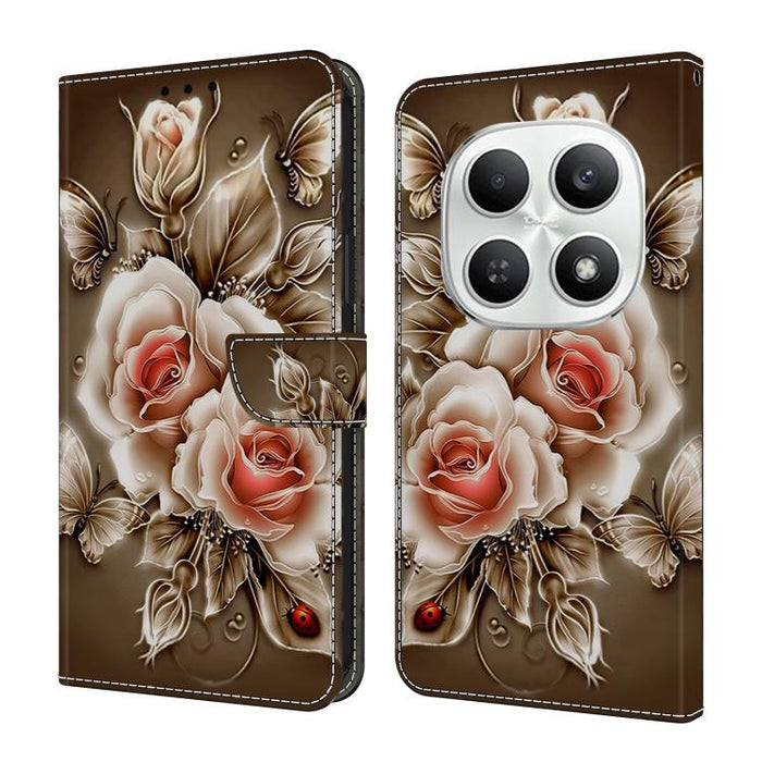 Funda para teléfono de cuero vegano pintado con efecto cristal, For Redmi Note 15 5G / 4G Global 164mm, For Redmi Note 15 Pro 5G Global 163.6mm, For Redmi 15C 5G / 4G EU 173mm, For Redmi 15 5G Global / 4G SEA 169.5mm