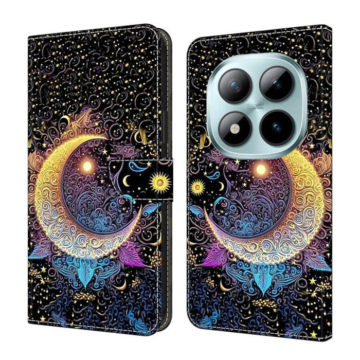 Funda para teléfono de cuero vegano pintado con efecto cristal, For Redmi Note 15 5G / 4G Global 164mm, For Redmi Note 15 Pro 5G Global 163.6mm, For Redmi 15C 5G / 4G EU 173mm, For Redmi 15 5G Global / 4G SEA 169.5mm