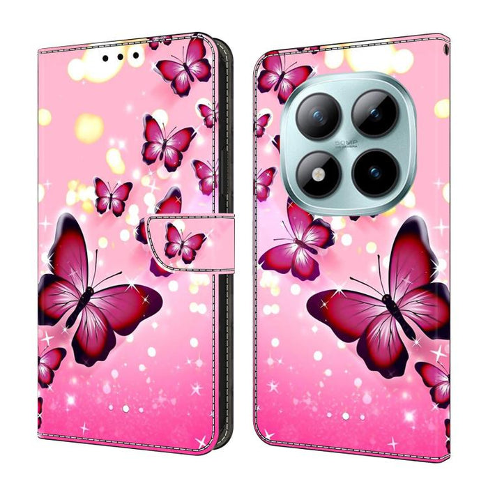 Funda para teléfono de cuero vegano pintado con efecto cristal, For Redmi Note 15 5G / 4G Global 164mm, For Redmi Note 15 Pro 5G Global 163.6mm, For Redmi 15C 5G / 4G EU 173mm, For Redmi 15 5G Global / 4G SEA 169.5mm