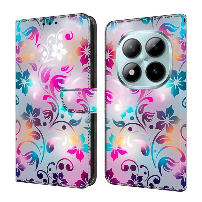 Funda para teléfono de cuero vegano pintado con efecto cristal, For Redmi Note 15 5G / 4G Global 164mm, For Redmi Note 15 Pro 5G Global 163.6mm, For Redmi 15C 5G / 4G EU 173mm, For Redmi 15 5G Global / 4G SEA 169.5mm