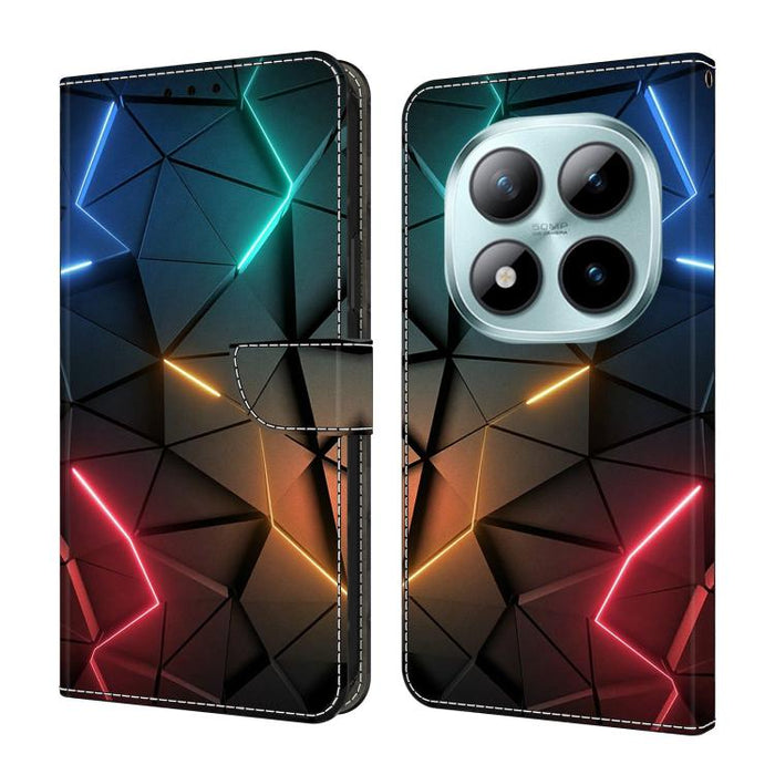 Funda para teléfono de cuero vegano pintado con efecto cristal, For Redmi Note 15 5G / 4G Global 164mm, For Redmi Note 15 Pro 5G Global 163.6mm, For Redmi 15C 5G / 4G EU 173mm, For Redmi 15 5G Global / 4G SEA 169.5mm