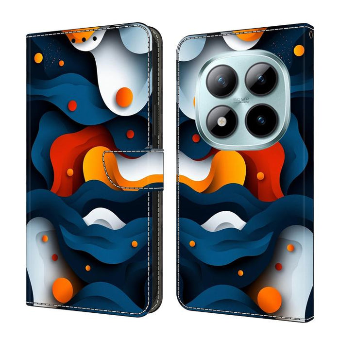 Funda para teléfono de cuero vegano pintado con efecto cristal, For Redmi Note 15 5G / 4G Global 164mm, For Redmi Note 15 Pro 5G Global 163.6mm, For Redmi 15C 5G / 4G EU 173mm, For Redmi 15 5G Global / 4G SEA 169.5mm
