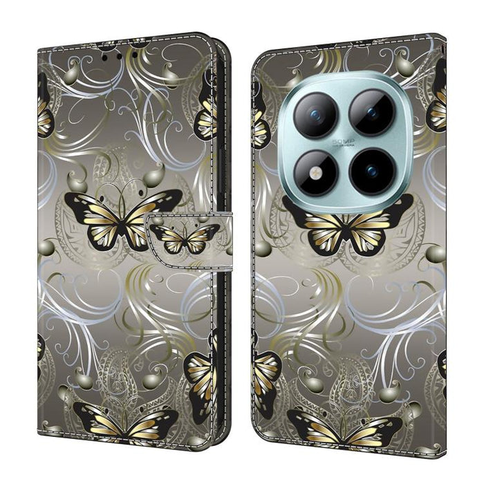 Funda para teléfono de cuero vegano pintado con efecto cristal, For Redmi Note 15 5G / 4G Global 164mm, For Redmi Note 15 Pro 5G Global 163.6mm, For Redmi 15C 5G / 4G EU 173mm, For Redmi 15 5G Global / 4G SEA 169.5mm