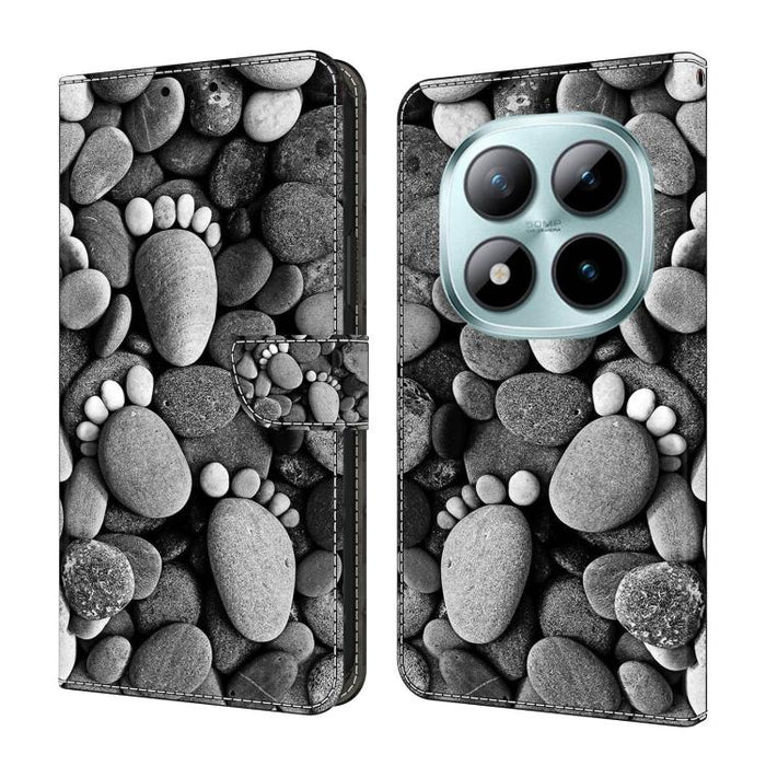 Funda para teléfono de cuero vegano pintado con efecto cristal, For Redmi Note 15 5G / 4G Global 164mm, For Redmi Note 15 Pro 5G Global 163.6mm, For Redmi 15C 5G / 4G EU 173mm, For Redmi 15 5G Global / 4G SEA 169.5mm