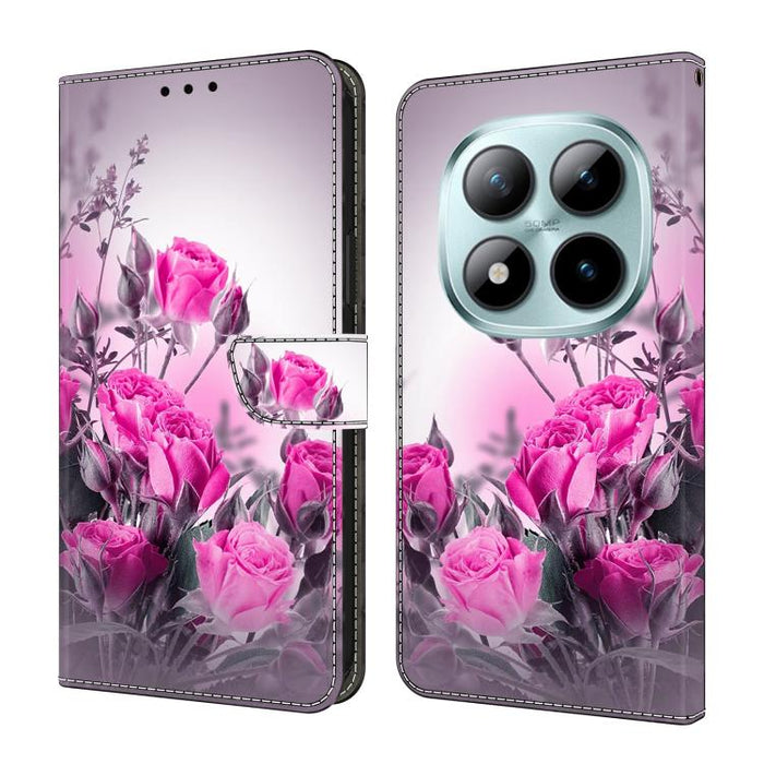 Funda para teléfono de cuero vegano pintado con efecto cristal, For Redmi Note 15 5G / 4G Global 164mm, For Redmi Note 15 Pro 5G Global 163.6mm, For Redmi 15C 5G / 4G EU 173mm, For Redmi 15 5G Global / 4G SEA 169.5mm