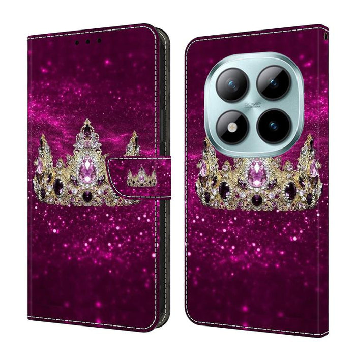 Funda para teléfono de cuero vegano pintado con efecto cristal, For Redmi Note 15 5G / 4G Global 164mm, For Redmi Note 15 Pro 5G Global 163.6mm, For Redmi 15C 5G / 4G EU 173mm, For Redmi 15 5G Global / 4G SEA 169.5mm