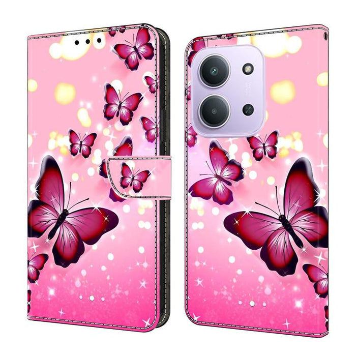 Funda para teléfono de cuero vegano pintado con efecto cristal, For Redmi Note 15 5G / 4G Global 164mm, For Redmi Note 15 Pro 5G Global 163.6mm, For Redmi 15C 5G / 4G EU 173mm, For Redmi 15 5G Global / 4G SEA 169.5mm