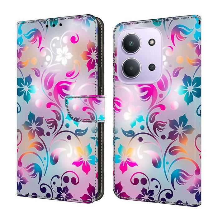 Funda para teléfono de cuero vegano pintado con efecto cristal, For Redmi Note 15 5G / 4G Global 164mm, For Redmi Note 15 Pro 5G Global 163.6mm, For Redmi 15C 5G / 4G EU 173mm, For Redmi 15 5G Global / 4G SEA 169.5mm
