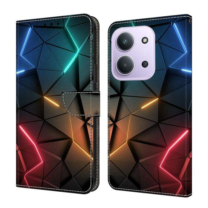 Funda para teléfono de cuero vegano pintado con efecto cristal, For Redmi Note 15 5G / 4G Global 164mm, For Redmi Note 15 Pro 5G Global 163.6mm, For Redmi 15C 5G / 4G EU 173mm, For Redmi 15 5G Global / 4G SEA 169.5mm