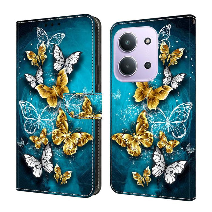 Funda para teléfono de cuero vegano pintado con efecto cristal, For Redmi Note 15 5G / 4G Global 164mm, For Redmi Note 15 Pro 5G Global 163.6mm, For Redmi 15C 5G / 4G EU 173mm, For Redmi 15 5G Global / 4G SEA 169.5mm