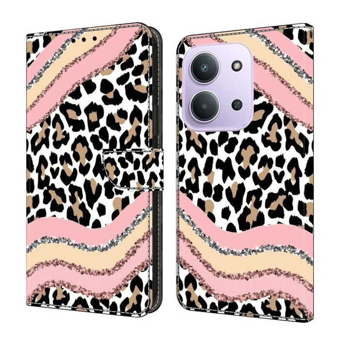 Funda para teléfono de cuero vegano pintado con efecto cristal, For Redmi Note 15 5G / 4G Global 164mm, For Redmi Note 15 Pro 5G Global 163.6mm, For Redmi 15C 5G / 4G EU 173mm, For Redmi 15 5G Global / 4G SEA 169.5mm