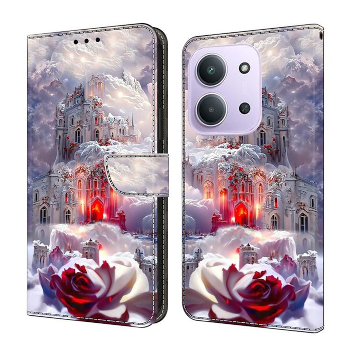 Funda para teléfono de cuero vegano pintado con efecto cristal, For Redmi Note 15 5G / 4G Global 164mm, For Redmi Note 15 Pro 5G Global 163.6mm, For Redmi 15C 5G / 4G EU 173mm, For Redmi 15 5G Global / 4G SEA 169.5mm