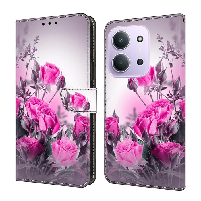 Funda para teléfono de cuero vegano pintado con efecto cristal, For Redmi Note 15 5G / 4G Global 164mm, For Redmi Note 15 Pro 5G Global 163.6mm, For Redmi 15C 5G / 4G EU 173mm, For Redmi 15 5G Global / 4G SEA 169.5mm