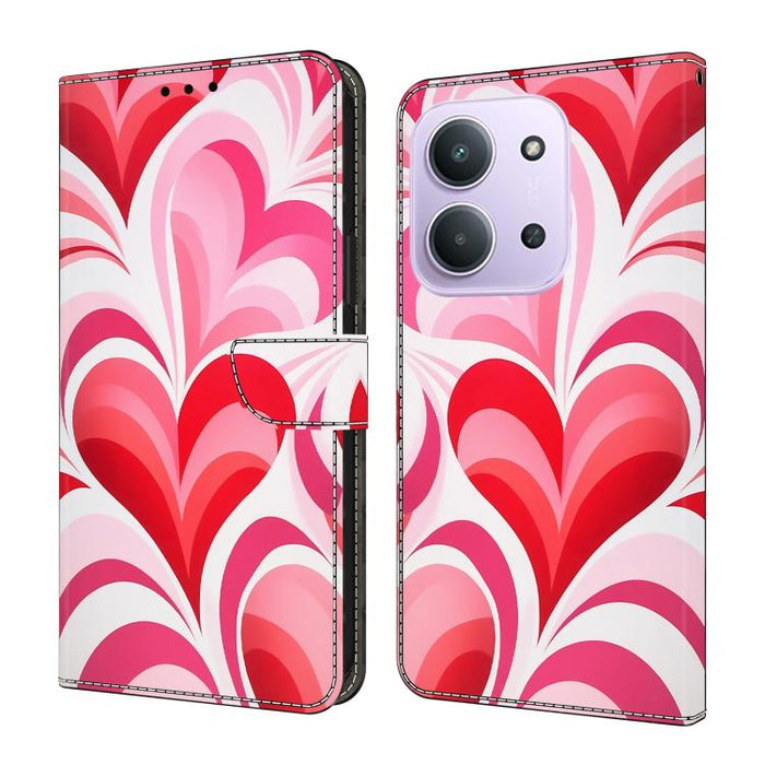 Funda para teléfono de cuero vegano pintado con efecto cristal, For Redmi 15 5G / 4G EU 171mm, For Redmi 15C 5G / 4G Global 171mm, For Redmi Note 14 4G 164.84mm, For Redmi Note 14 Pro+ 5G / Poco X7 5G