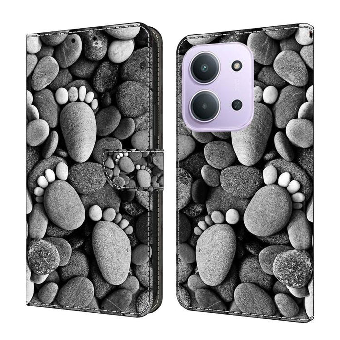 Funda para teléfono de cuero vegano pintado con efecto cristal, For Redmi 15 5G / 4G EU 171mm, For Redmi 15C 5G / 4G Global 171mm, For Redmi Note 14 4G 164.84mm, For Redmi Note 14 Pro+ 5G / Poco X7 5G