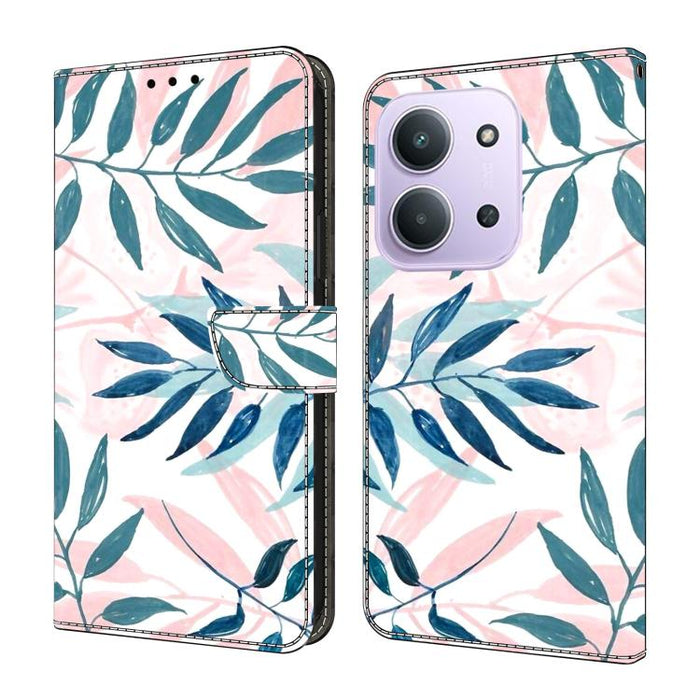 Funda para teléfono de cuero vegano pintado con efecto cristal, For Redmi 15 5G / 4G EU 171mm, For Redmi 15C 5G / 4G Global 171mm, For Redmi Note 14 4G 164.84mm, For Redmi Note 14 Pro+ 5G / Poco X7 5G