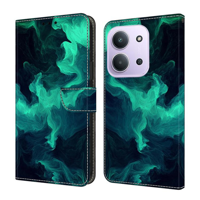 Funda para teléfono de cuero vegano pintado con efecto cristal, For Redmi 15 5G / 4G EU 171mm, For Redmi 15C 5G / 4G Global 171mm, For Redmi Note 14 4G 164.84mm, For Redmi Note 14 Pro+ 5G / Poco X7 5G