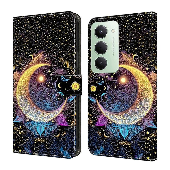 Funda para teléfono de cuero vegano pintado con efecto cristal, For Redmi Note 15 5G / 4G Global 164mm, For Redmi Note 15 Pro 5G Global 163.6mm, For Redmi 15C 5G / 4G EU 173mm, For Redmi 15 5G Global / 4G SEA 169.5mm