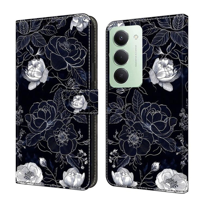 Funda para teléfono de cuero vegano pintado con efecto cristal, For Redmi Note 15 5G / 4G Global 164mm, For Redmi Note 15 Pro 5G Global 163.6mm, For Redmi 15C 5G / 4G EU 173mm, For Redmi 15 5G Global / 4G SEA 169.5mm