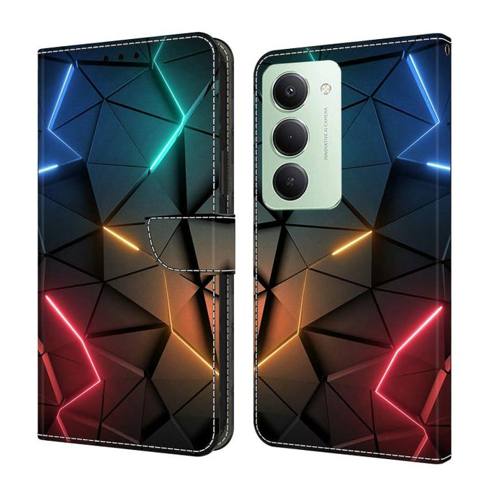 Funda para teléfono de cuero vegano pintado con efecto cristal, For Redmi Note 15 5G / 4G Global 164mm, For Redmi Note 15 Pro 5G Global 163.6mm, For Redmi 15C 5G / 4G EU 173mm, For Redmi 15 5G Global / 4G SEA 169.5mm