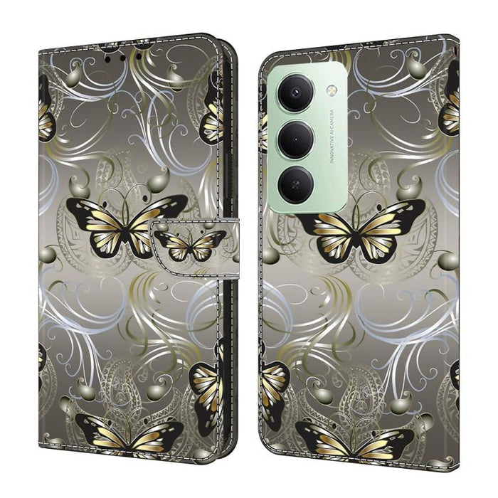 Funda para teléfono de cuero vegano pintado con efecto cristal, For Redmi Note 15 5G / 4G Global 164mm, For Redmi Note 15 Pro 5G Global 163.6mm, For Redmi 15C 5G / 4G EU 173mm, For Redmi 15 5G Global / 4G SEA 169.5mm