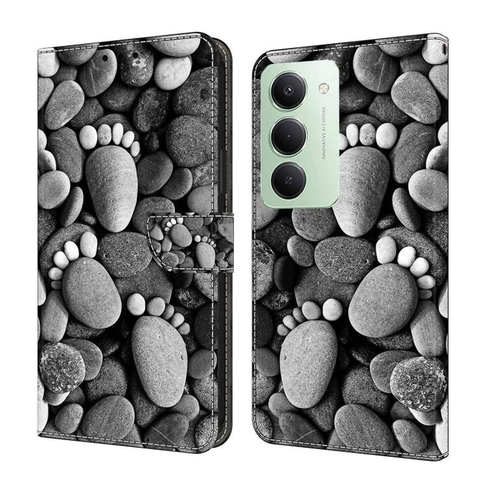 Funda para teléfono de cuero vegano pintado con efecto cristal, For Redmi 15 5G / 4G EU 171mm, For Redmi 15C 5G / 4G Global 171mm, For Redmi Note 14 4G 164.84mm, For Redmi Note 14 Pro+ 5G / Poco X7 5G