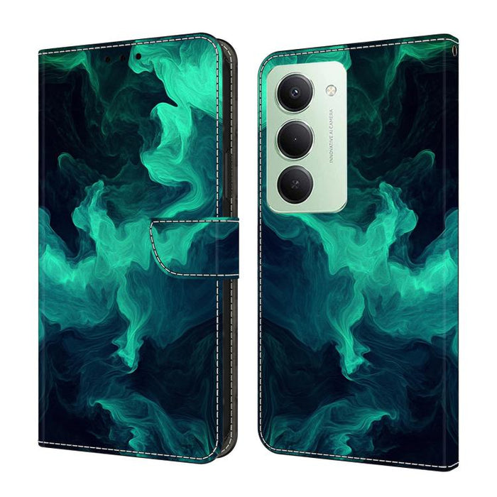 Funda para teléfono de cuero vegano pintado con efecto cristal, For Redmi 15 5G / 4G EU 171mm, For Redmi 15C 5G / 4G Global 171mm, For Redmi Note 14 4G 164.84mm, For Redmi Note 14 Pro+ 5G / Poco X7 5G
