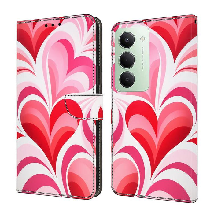 Funda para teléfono de cuero vegano pintado con efecto cristal, For Redmi 15 5G / 4G EU 171mm, For Redmi 15C 5G / 4G Global 171mm, For Redmi Note 14 4G 164.84mm, For Redmi Note 14 Pro+ 5G / Poco X7 5G