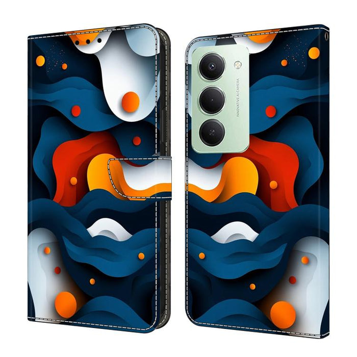 Funda para teléfono de cuero vegano pintado con efecto cristal, For Redmi 15 5G / 4G EU 171mm, For Redmi 15C 5G / 4G Global 171mm, For Redmi Note 14 4G 164.84mm, For Redmi Note 14 Pro+ 5G / Poco X7 5G